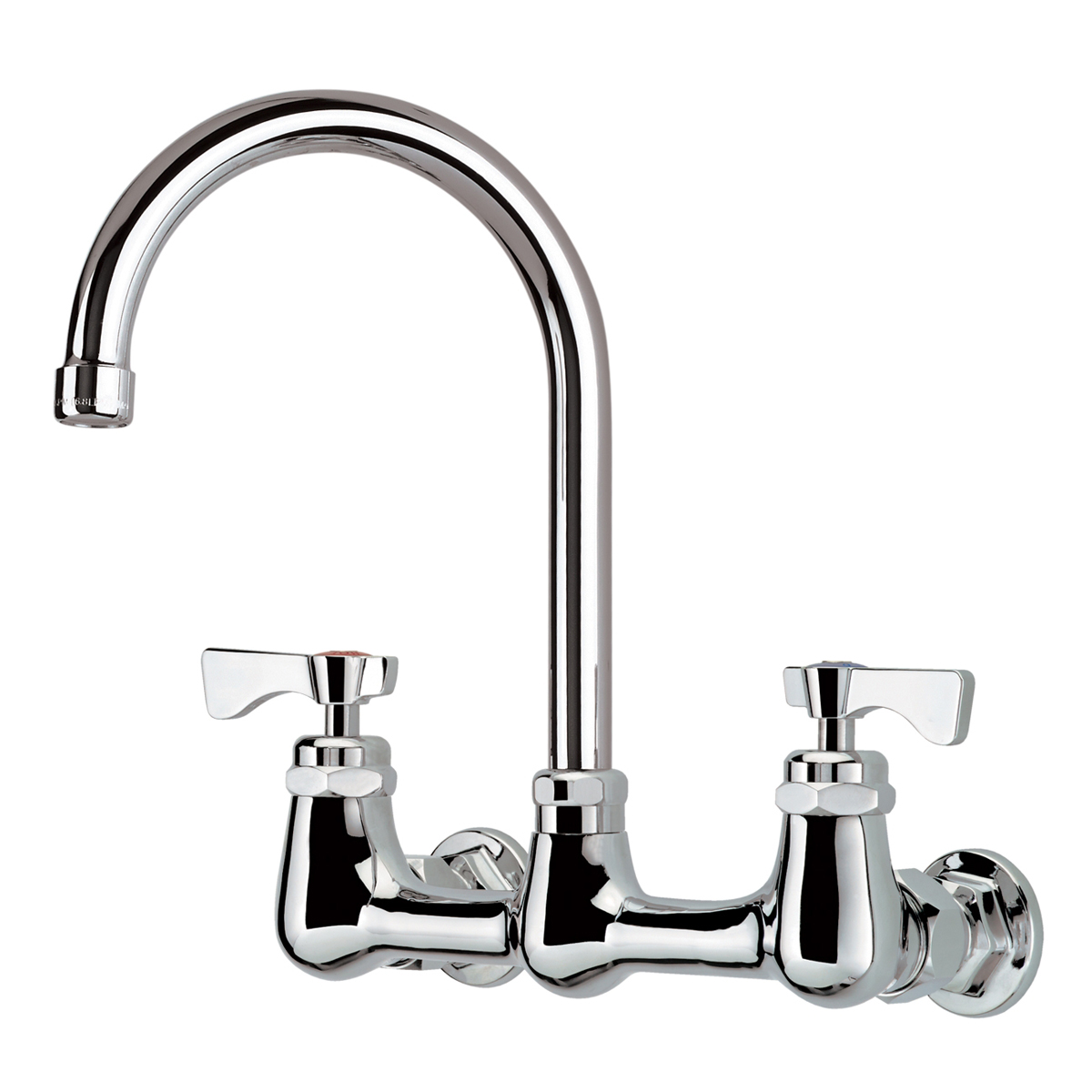 Krowne Metal 14-801L Royal Series 8" Center Wall Mount Faucet with 6" Gooseneck Spout