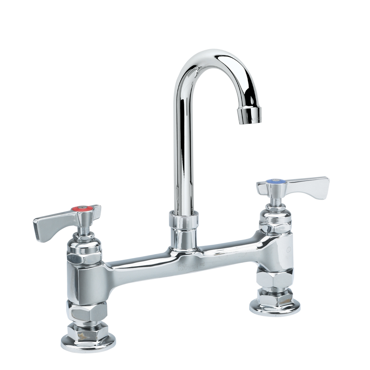 Krowne Metal 15-825L Royal Series 8" Center Raised Deck Mount Faucet with 3-1/2" Gooseneck Spout