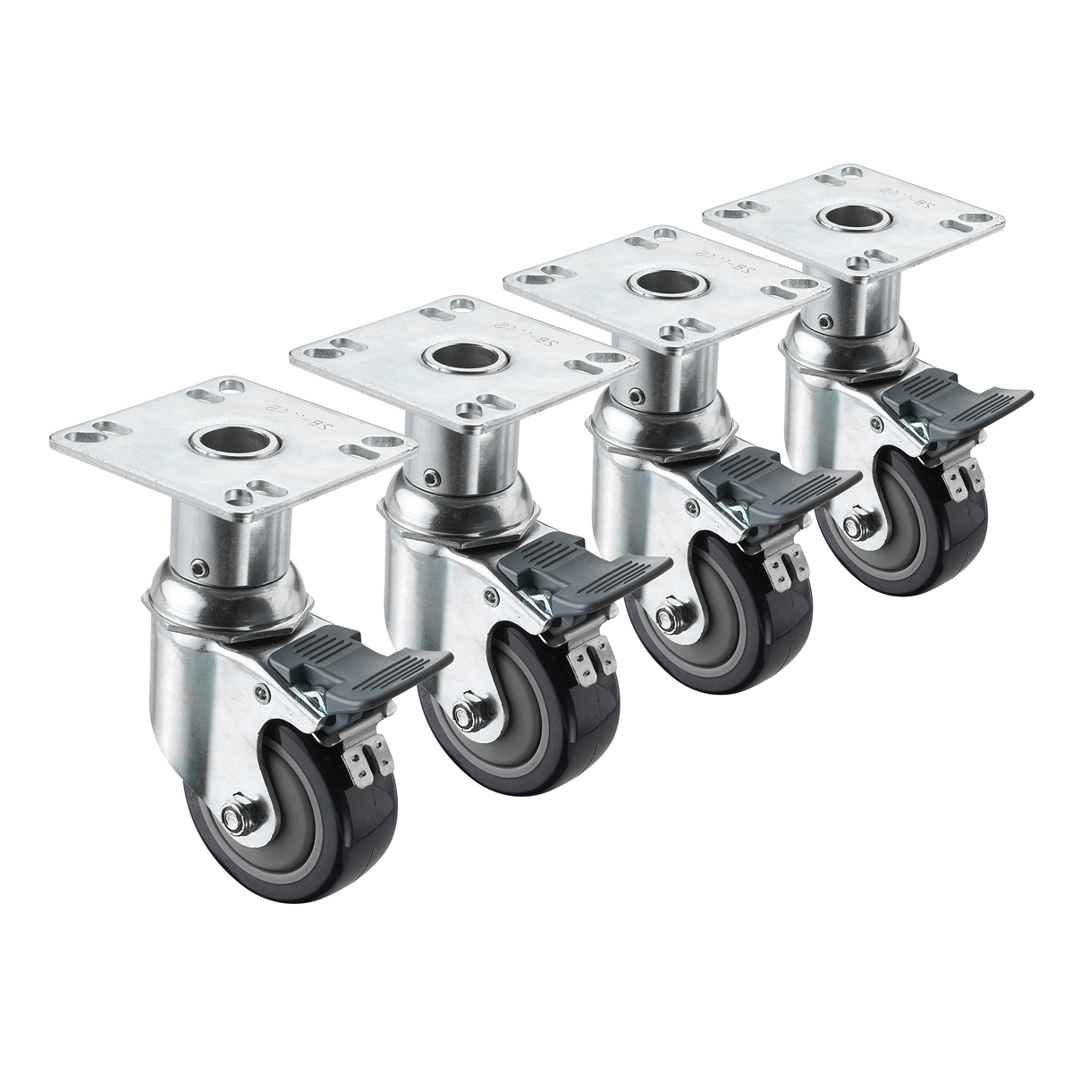 Krowne Metal 28-124S 1-1/2" Stem Caster with 5" Wheel (Set of 4)