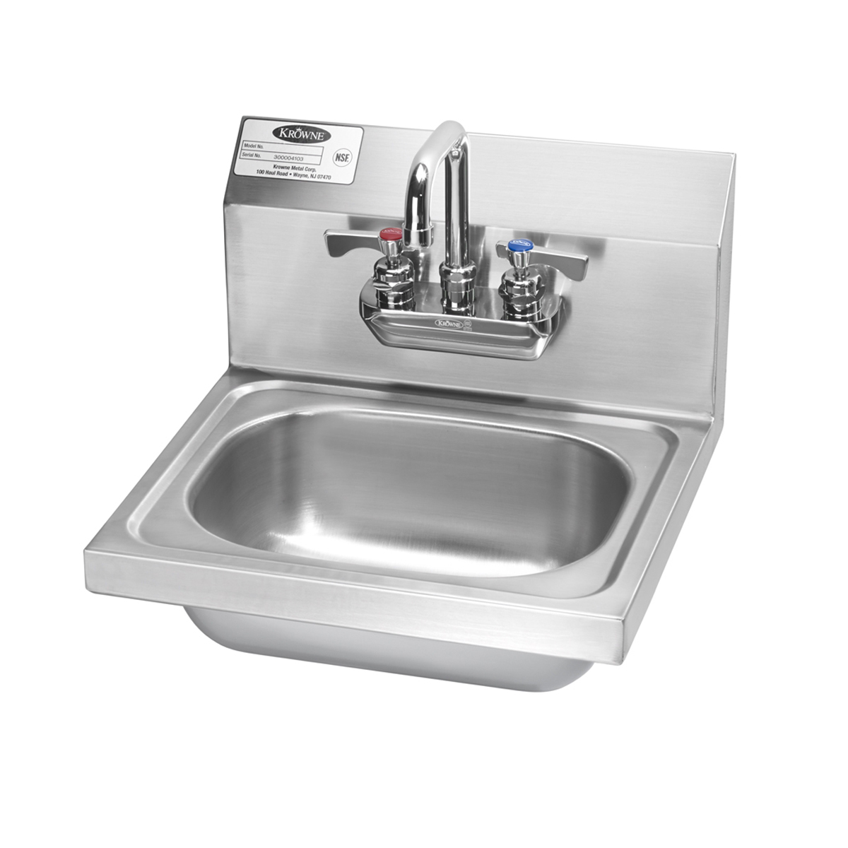 Krowne Metal HS-22 - 16" Wide Hand Sink With Heavy Duty Faucet