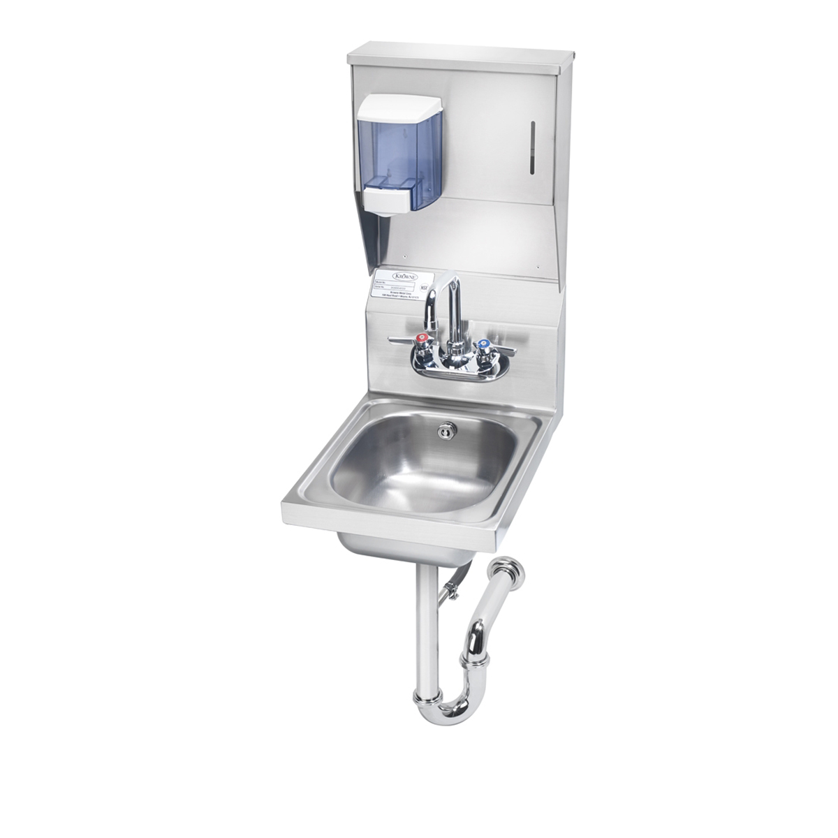 Krowne Metal HS-31 - 12" Wide Space Saver Hand Sink with Soap & Towel Dispenser