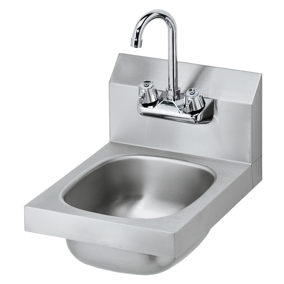 Krowne Metal HS-9-LF - 12" Wide Space Saver Hand Sink 4" On Center Faucet Holes (Less Faucet)