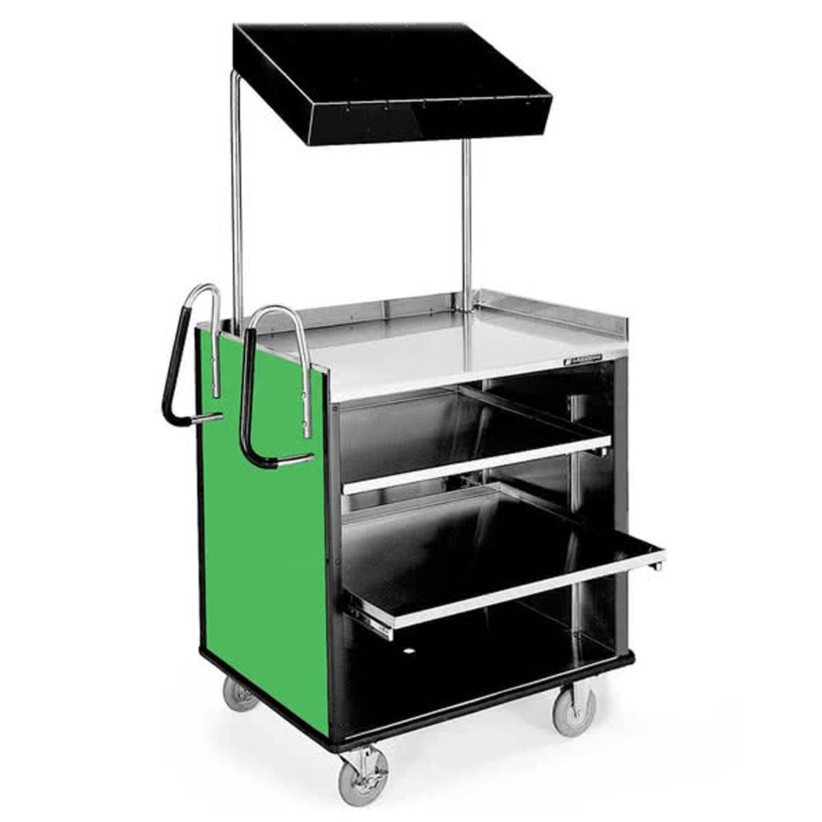 Lakeside LA660G Stainless Steel Compact Mart Cart Green Laminate Finish