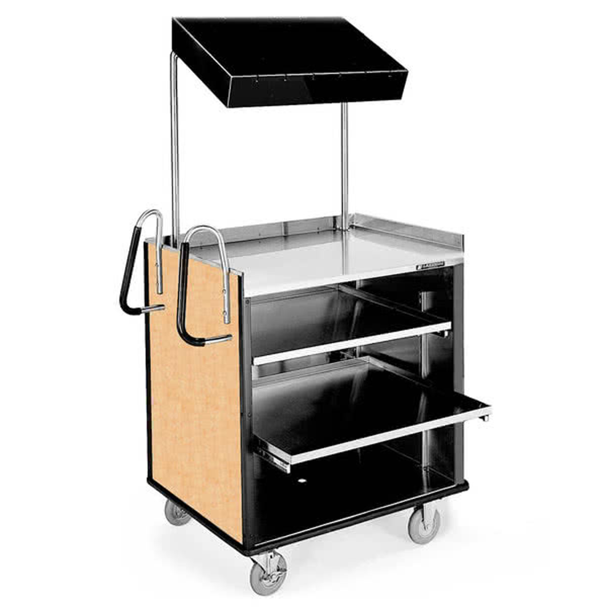 Lakeside LA660HM Stainless Steel Compact Mart Cart Hard Rock Maple Laminate Finish