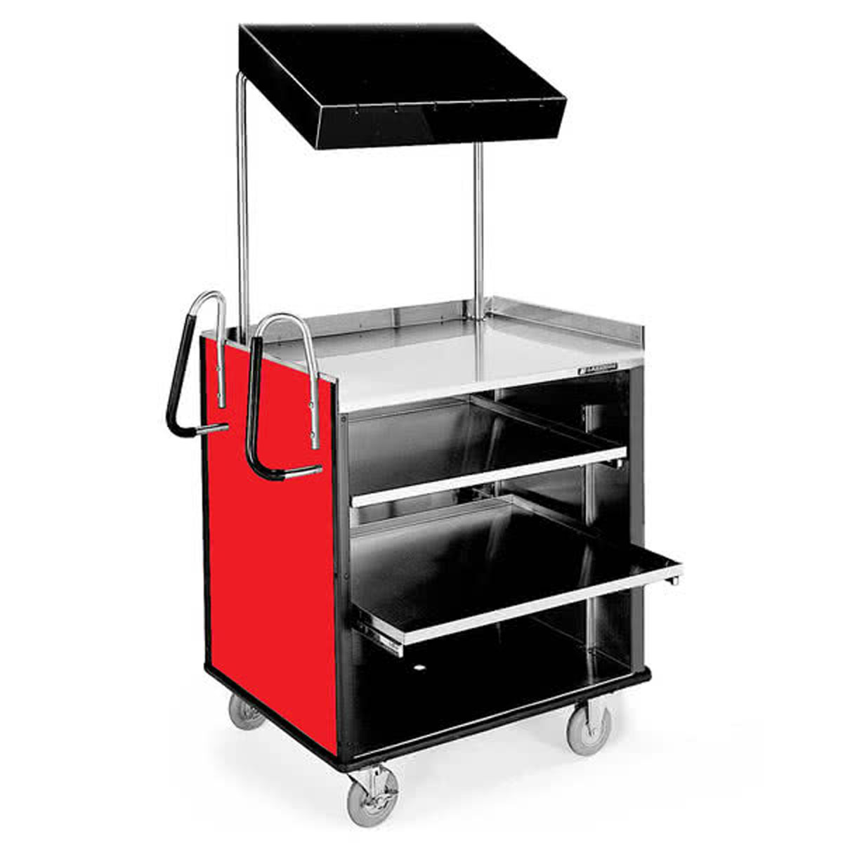 Lakeside LA660R Stainless Steel Compact Mart Cart Red Laminate Finish