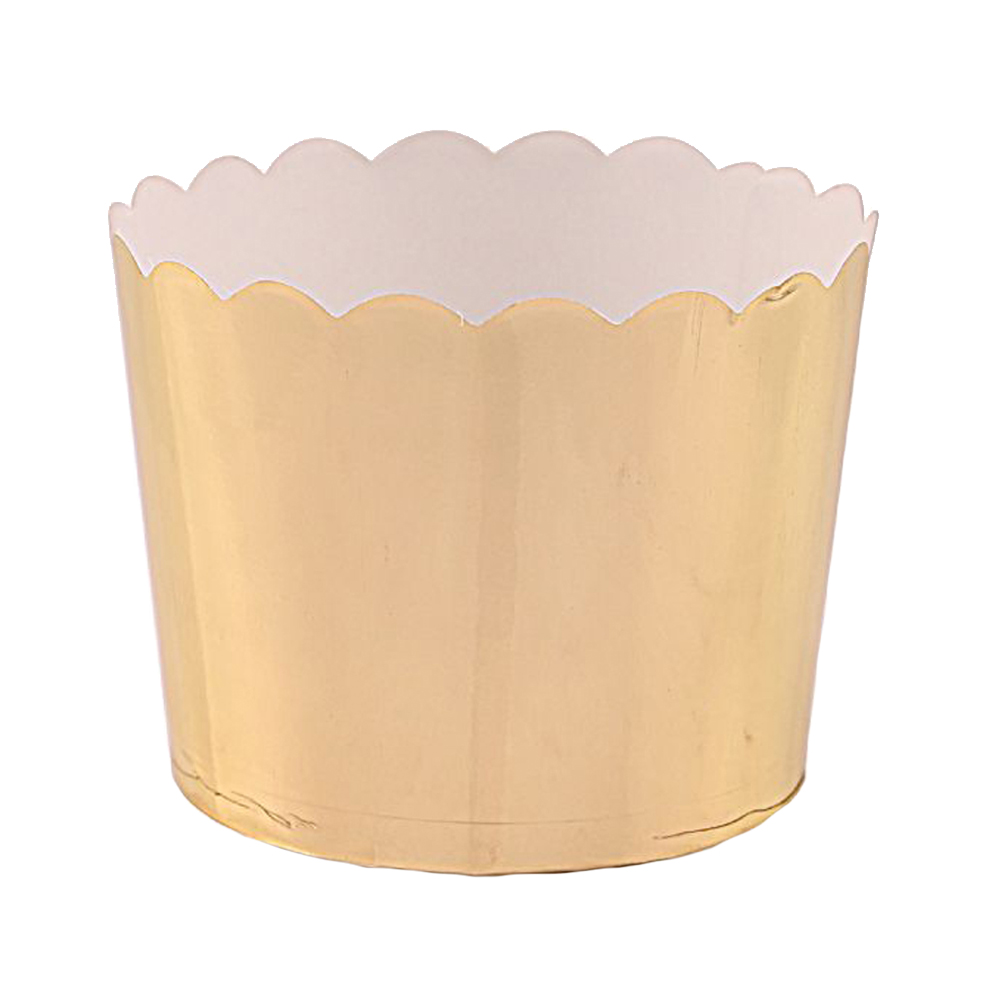Large Scalloped Gold Paper Baking Cup, 5 oz Capacity 2.5 Dia. x 2.25