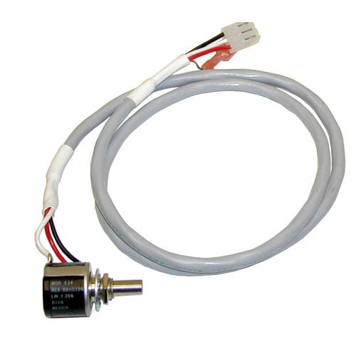 Lincoln OEM # 369391, Conveyor Potentiometer; 33"; 3 Wires on Pot; 1 Wire with 1/4" Female Push-On Connection; 3 Wires with White Plug