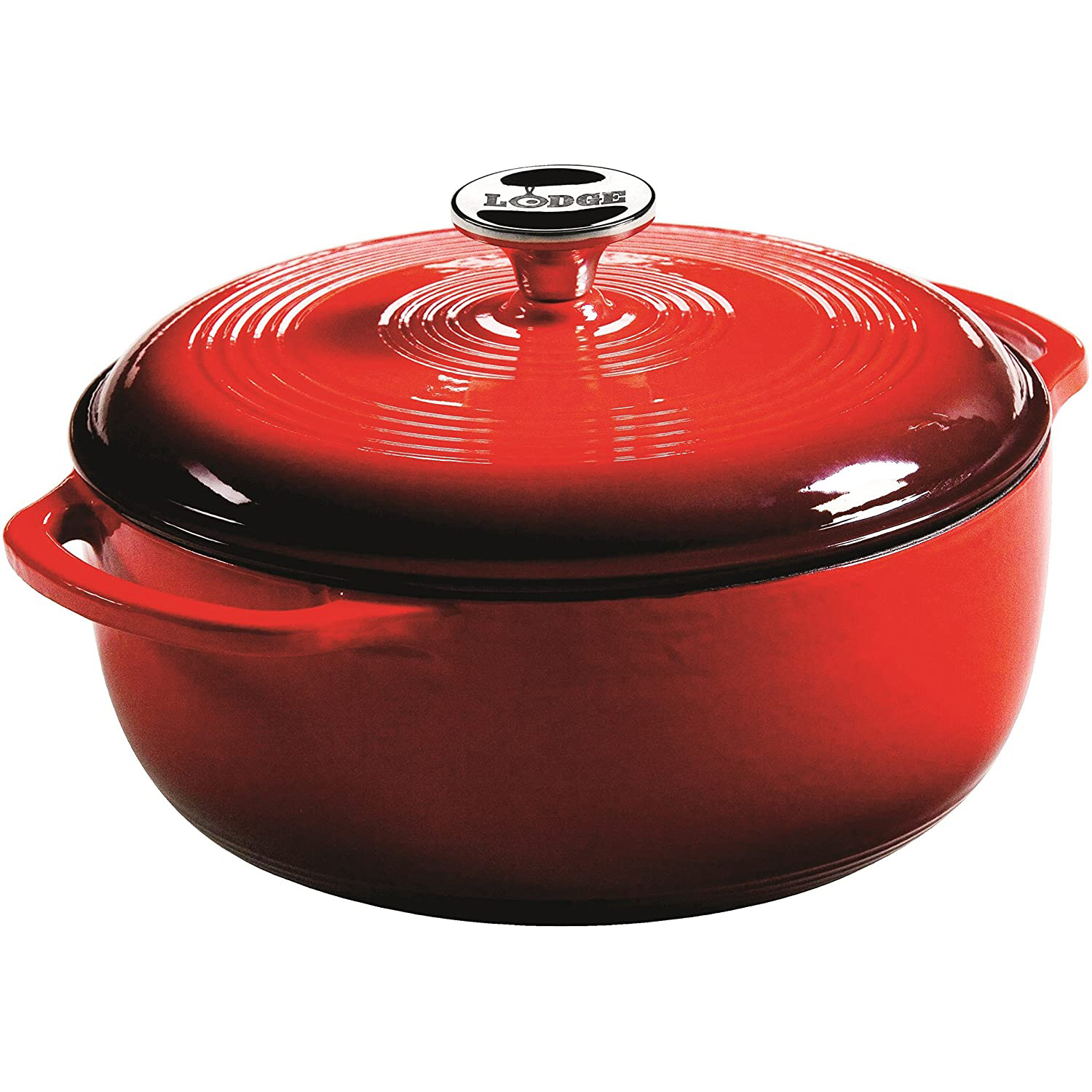 Lodge 4.5 Quart Red Enameled Cast Iron Dutch Oven EC4D43