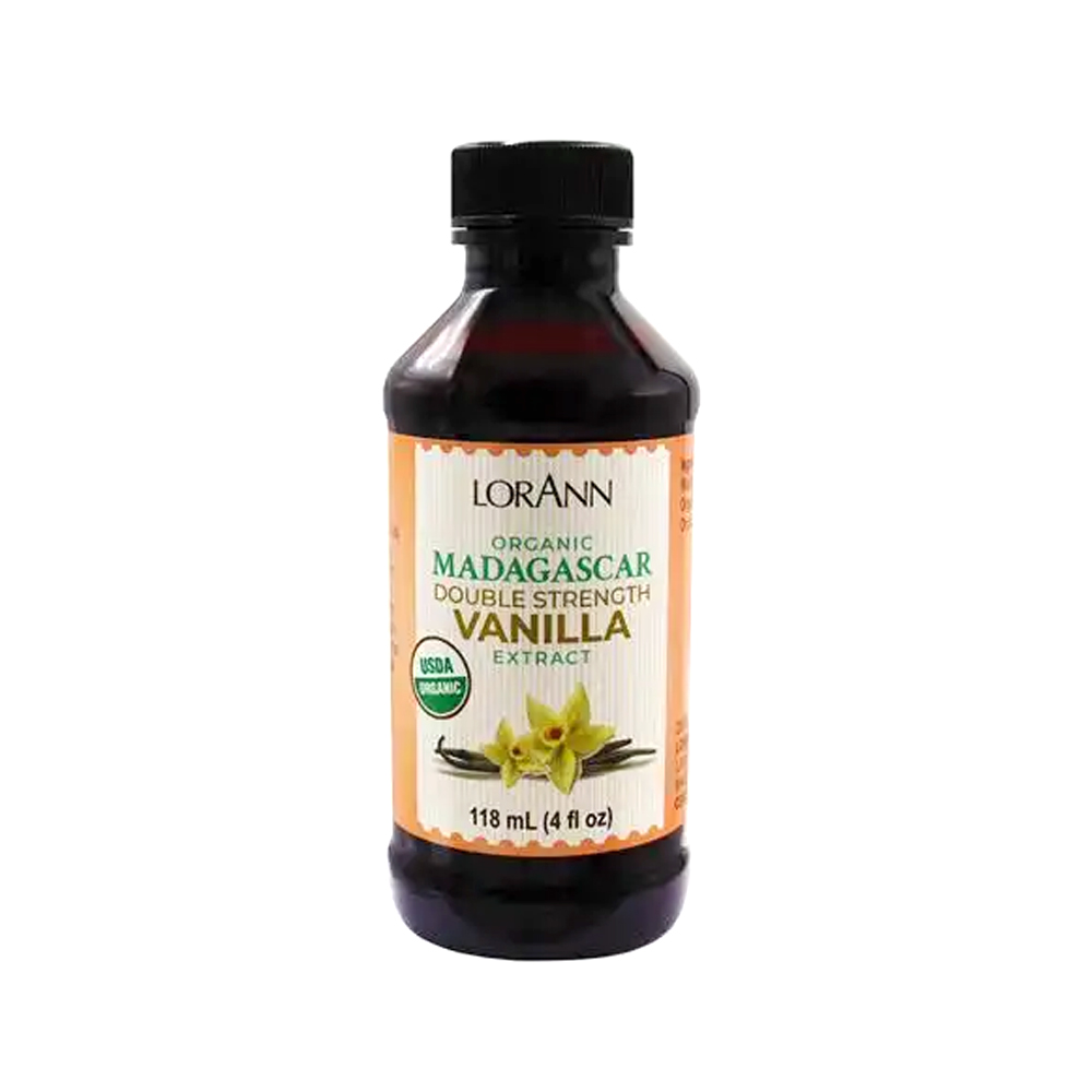 Lorann Oils Organic 2-fold Madagascar Vanilla Extract, 4 oz