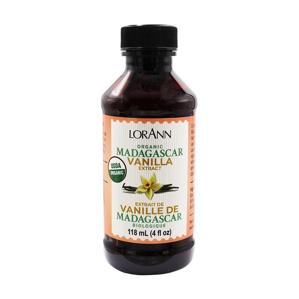 LorAnn Oils Organic Madagascar Vanilla Extract, Pure, 4 Oz