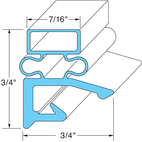 Magnetic 3-Sided Door Gasket - 29 13/32" x 69 1/16"