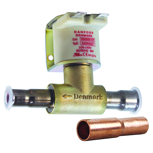 Manitowoc OEM # 7630101 / 76-3010-1, Solenoid; 1/2" ODF x 3/8" ODF Solder Fittings; 208/240V