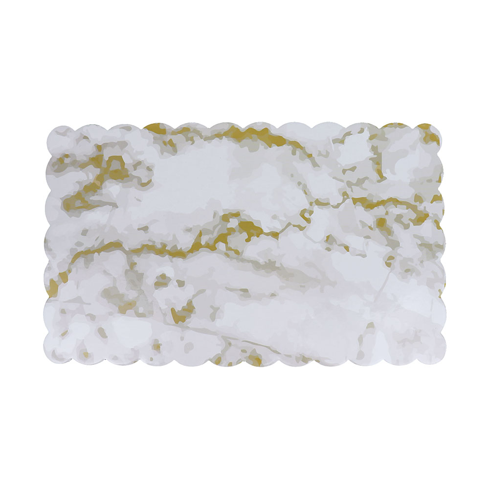 Marble-Colored Scalloped Log Board 11-1/4" x 6-1/2" - Case of 25