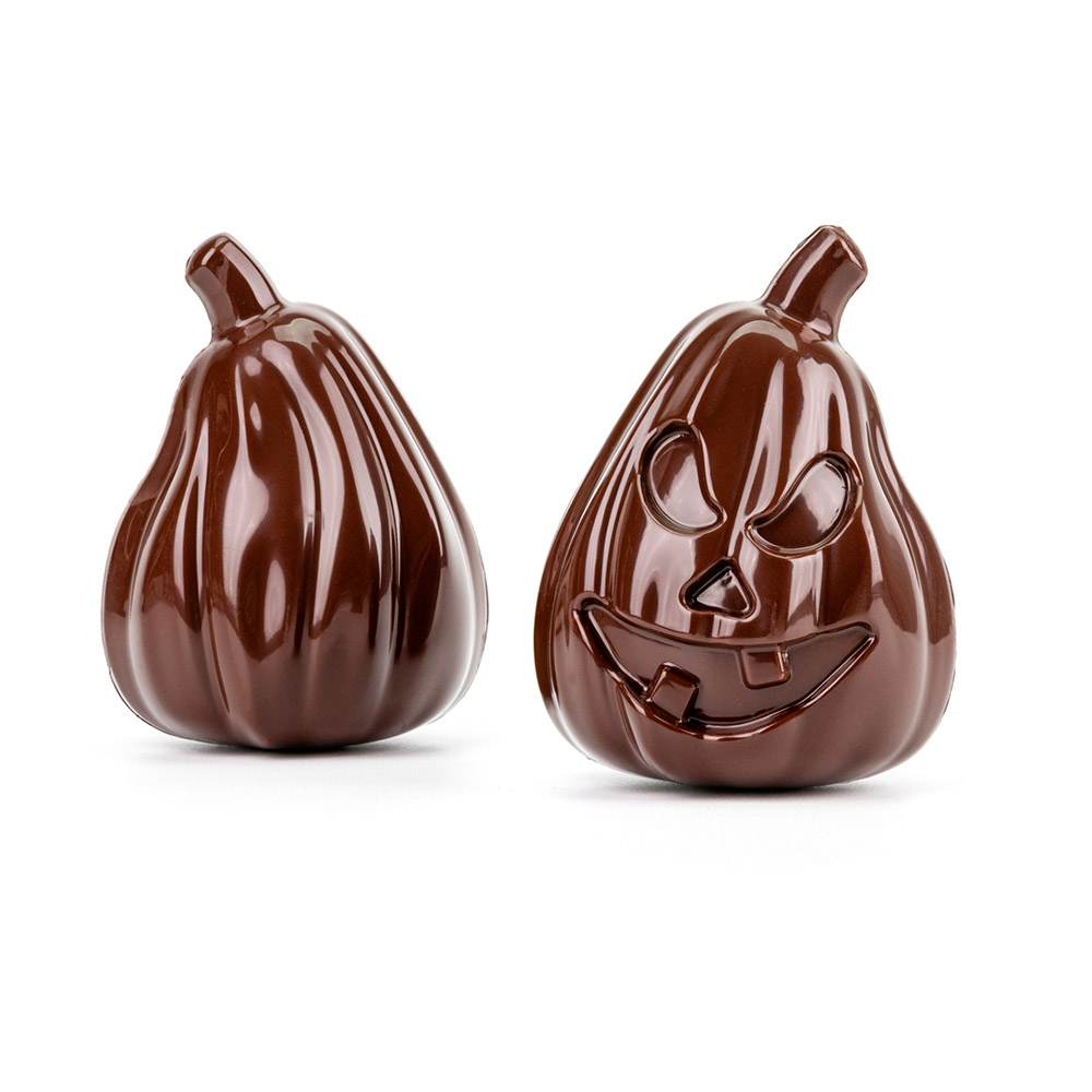 Martellato 3D Pumpkin Polycarbonate Chocolate Mold, Set of 2