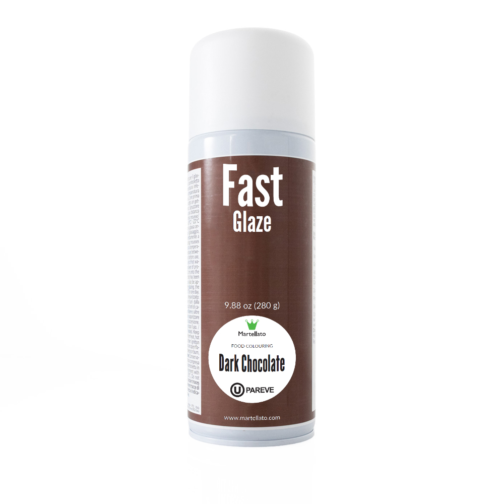 Martellato Dark Chocolate Fast Glaze Spray, 9.88 oz.