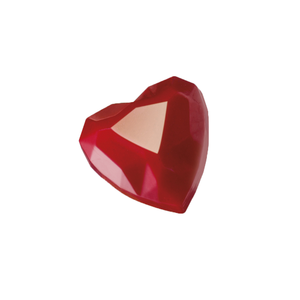 Martellato Polycarbonate Chocolate Mold, Diamond Heart, 33x33mm x 15mm High, 24 Cavities