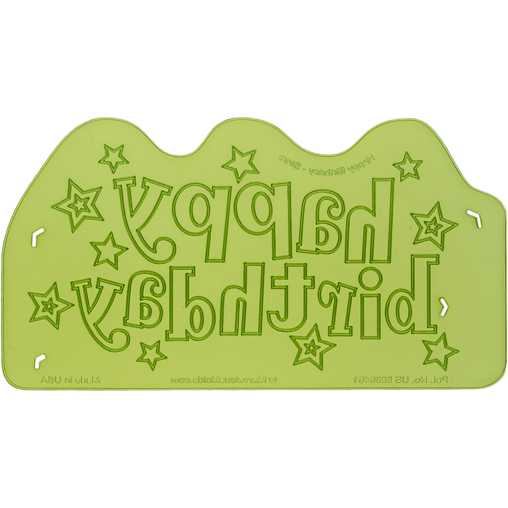 Marvelous Molds Happy Birthday Stars Silicone Onlay