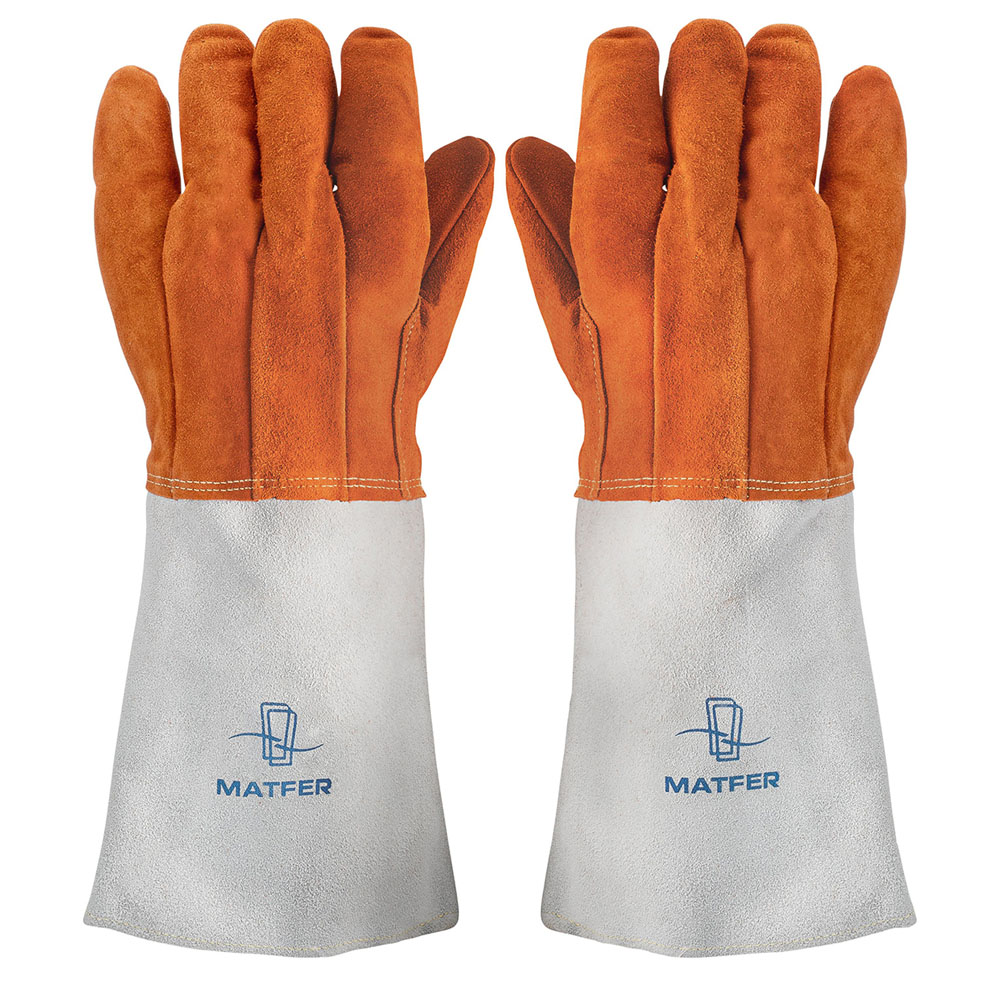 Matfer 773012 Leather 7 3/4" Baker Gloves with Forearm Protection