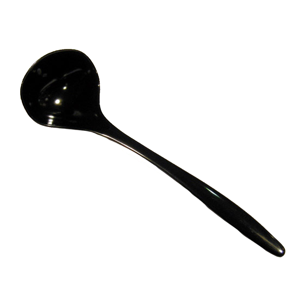 Melamine Food Ladle, 11" Overall Length, Black