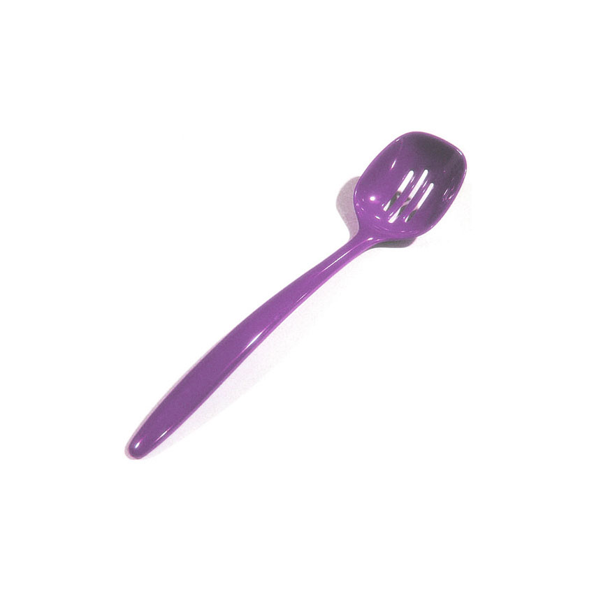 Melamine Slotted Food Serving Spoon, 12" Long, Violet
