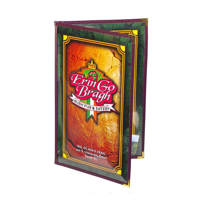 Menu Solutions Menu Cover, Double Pocket, Four Viewing Sides, 8-1/2" x 14"