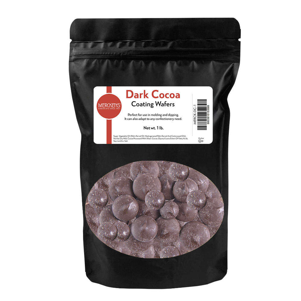 Merckens Dark Cocoa Coating Wafers, 1 lb.