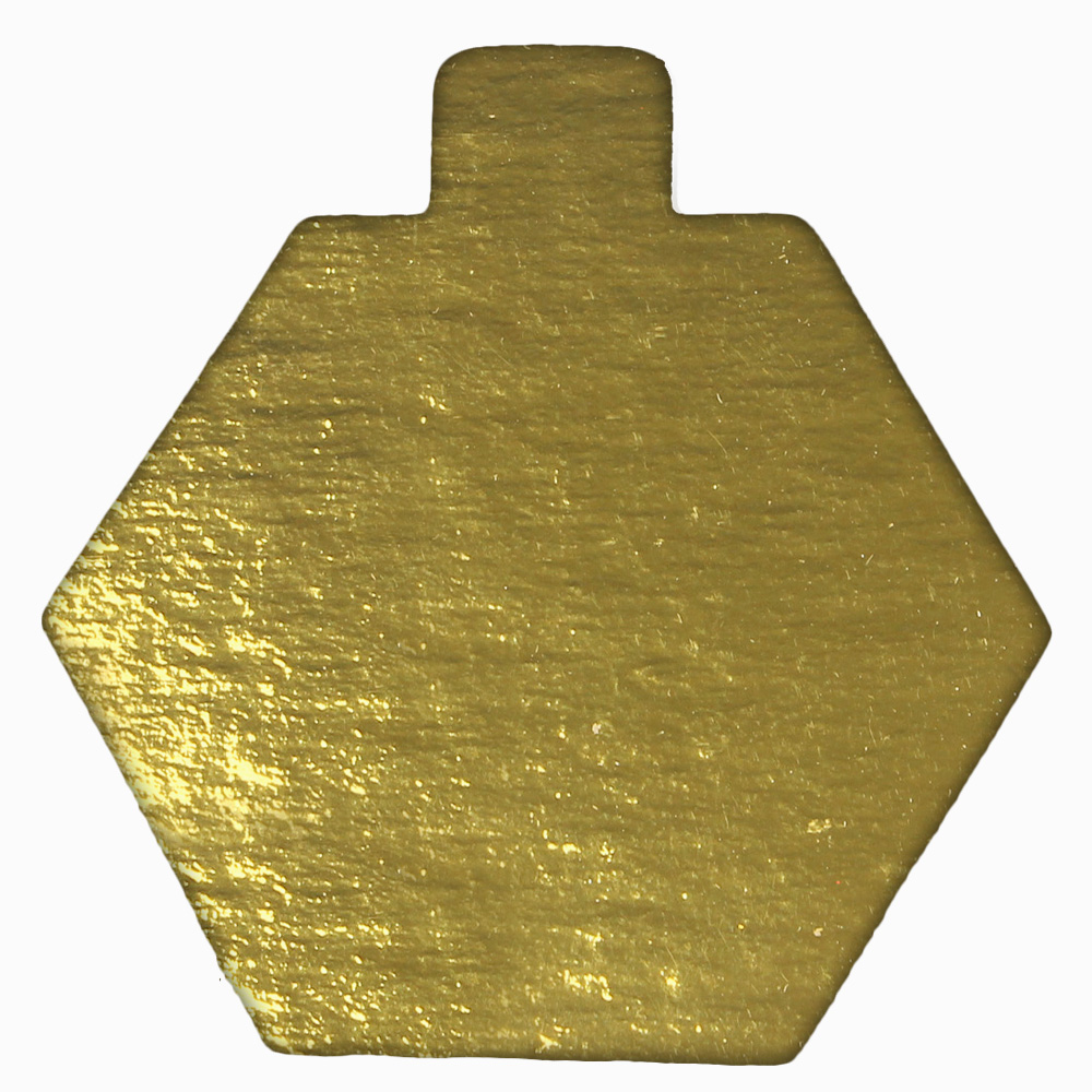 Mono-Board, Gold, Hexagon with Tab - Pack of 25