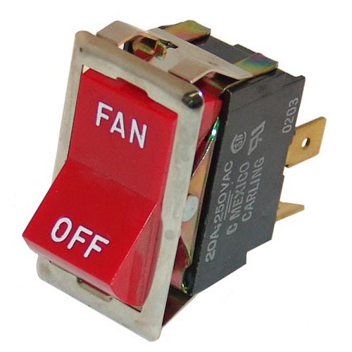 Montague OEM # 23128-2 / 01294-7 / 1294-7 / EV-17-4 / EV17-4 / V17-4, Fan Switch; 7/8" x 1 1/2"; 125/277V