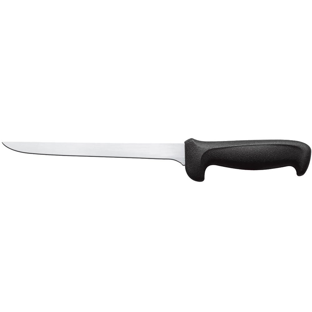 Mundial Black Fillet Knife 8" Narrow Stiff Blade, Poly Handle