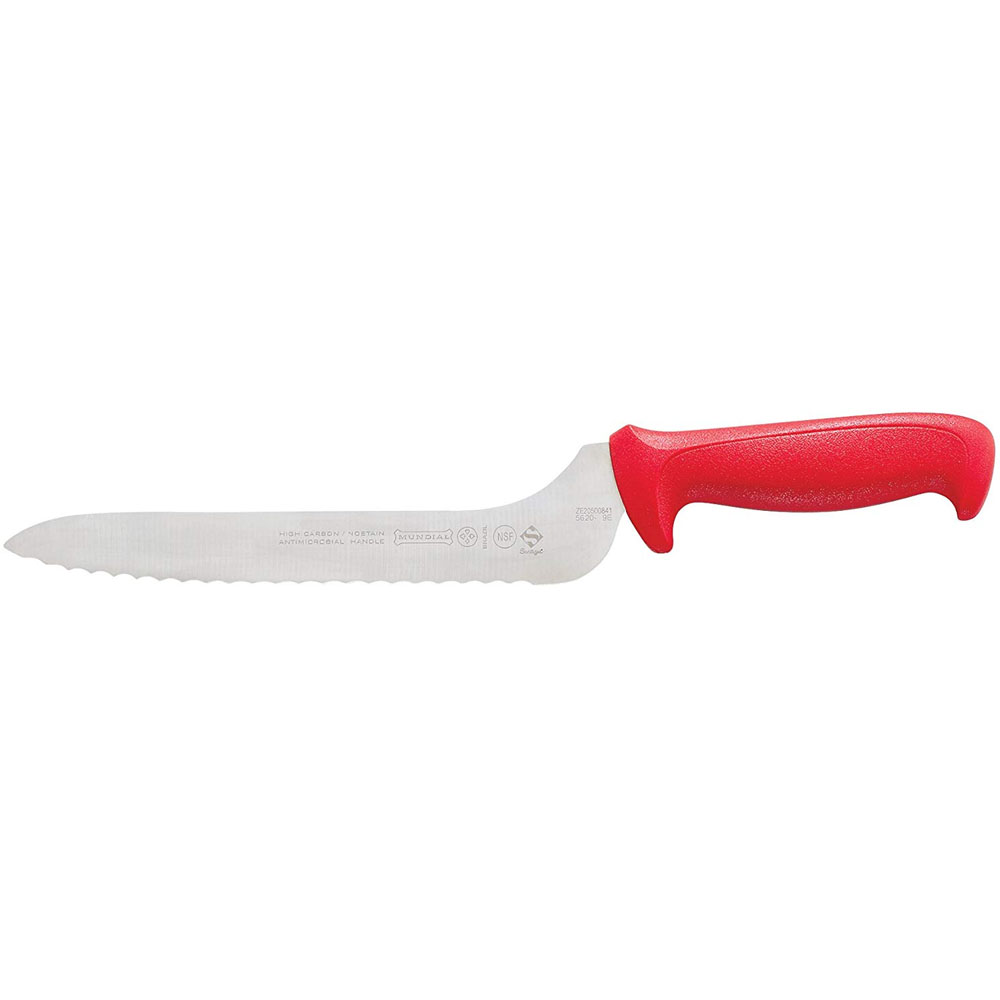 Mundial Red Offset Serrated Sandwich Knife 9" 