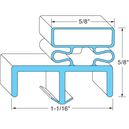 Norlake OEM # 037453, Magnetic 3-Sided Door Gasket - 28 1/2" x 78 3/4"