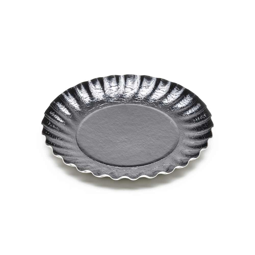 Novacart Black Laminated Swirl Plate, 3-5/8