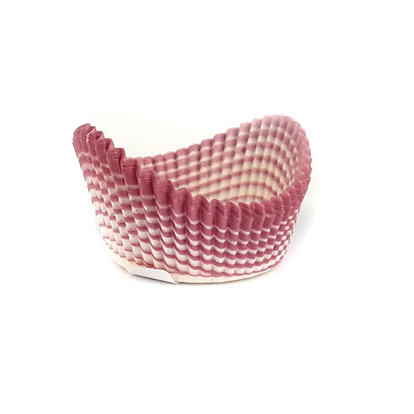 Novacart Burgundy Pattern Boat Shaped Paper Cup, 1-3/4" Base Dia., 1-5/16" Highest Point, 5/16" Lowest Point, Pack of 200