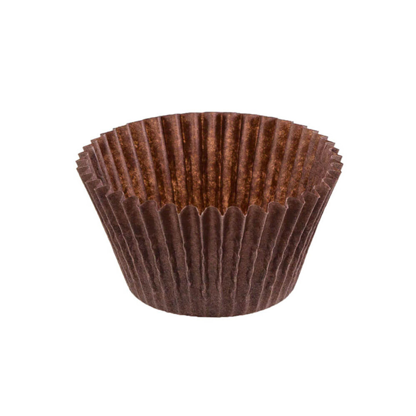 Novacart Brown Disposable Paper Baking Cup, 1-1/2" Bottom x 1" High - Case of 30200