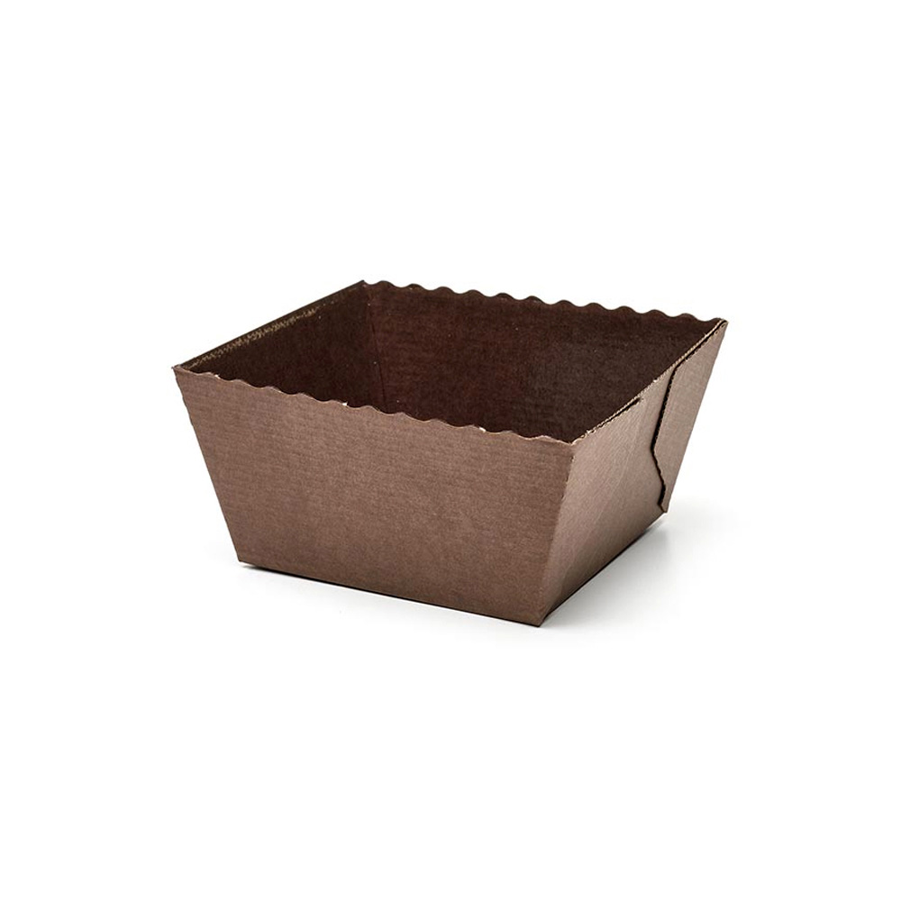 Novacart Brown Easybake Square Baking Mold, 2-1/2" x 2-1/2" x 1-3/8" - Case of 1050