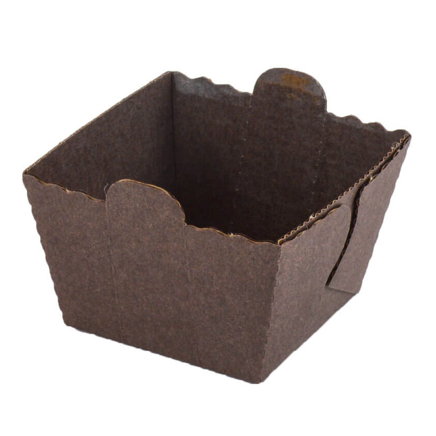 Novacart Dark Brown Disposable Easybake Cube, 1-13/16" x 1-13/16" x 1-1/2" high - Pack of 40