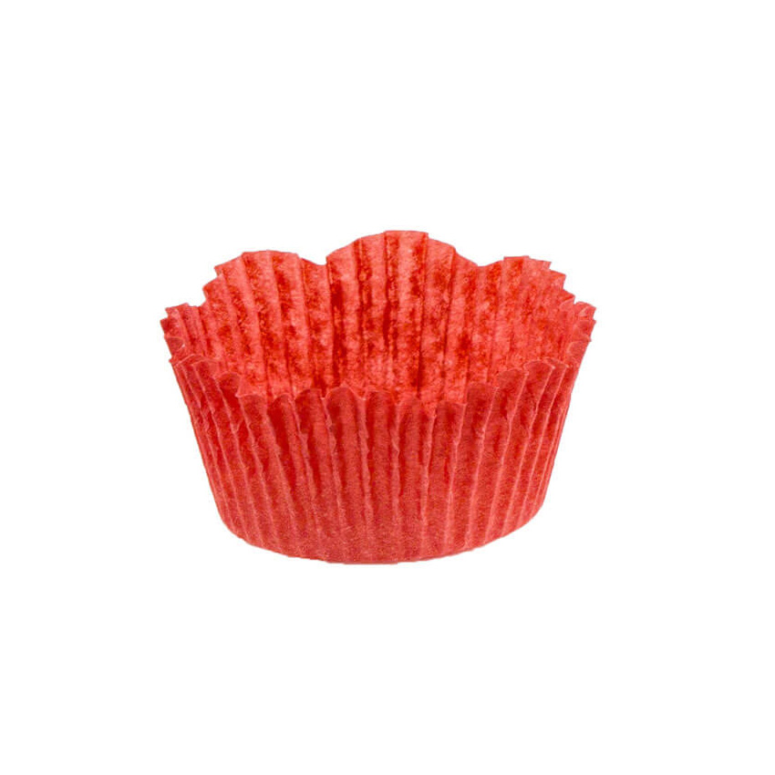 Novacart Disposable Red Paper Petal Baking Cups, 2" Bottom x 1 1/4" High - Pack of 625