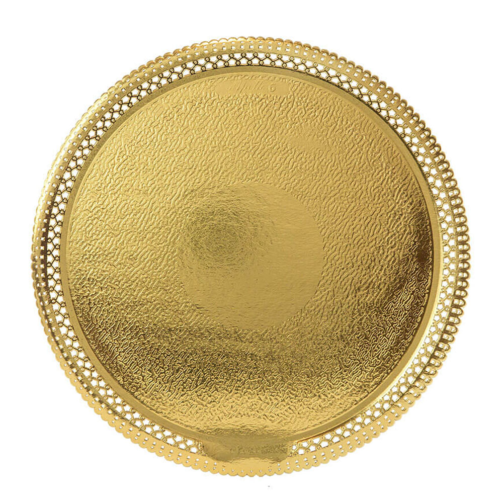 Novacart Gold Lace Round Cake Board, Inside 10-1/4" - Pack of 5