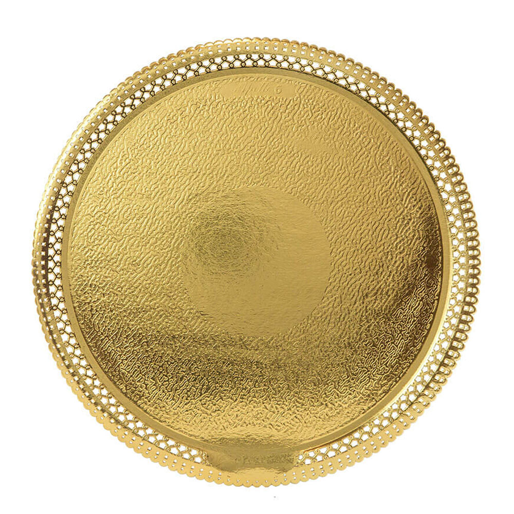Novacart Gold Lace Round Cake Board, Inside 10-7/8" - Pack of 25