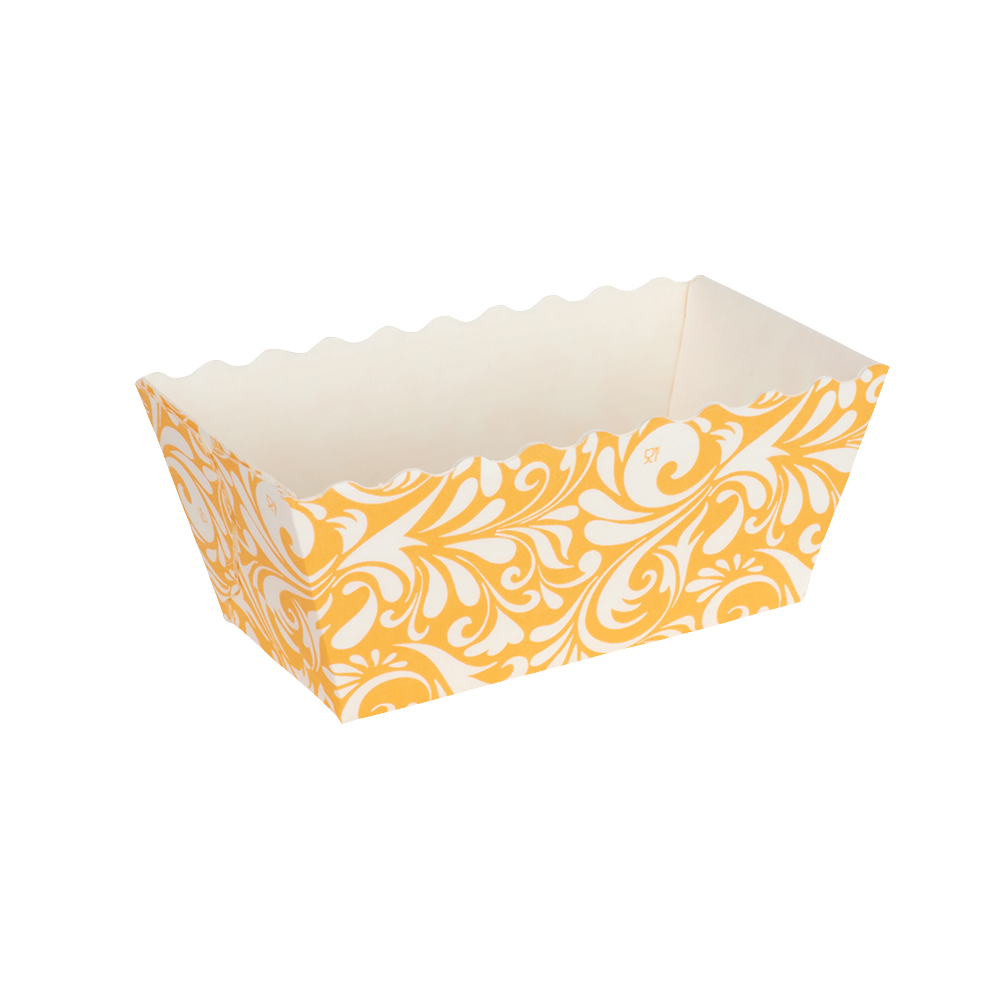 Novacart Orange Floral Easybake Loaf Baking Mold, 3-1/4" x 1-1/4" x 1-1/4" - Case of 1350