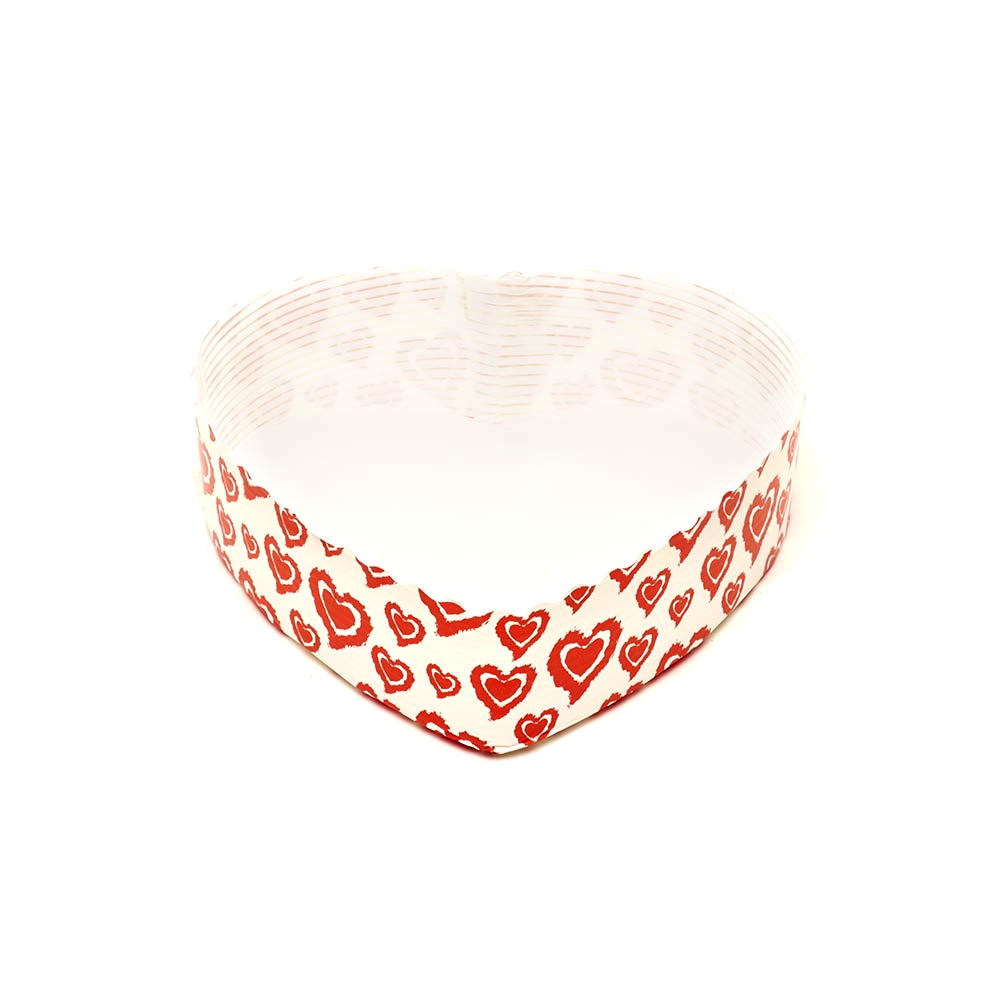 Novacart Red & White Heart Paper Baking Mold, 5-1/8" x 5" x 1-5/16" - Case of 300