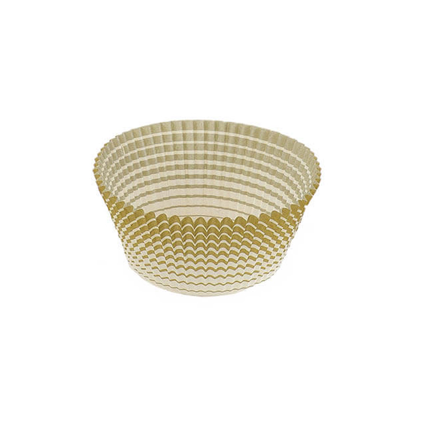 Novacart Round Paper Cup, Gold-Patterned Outside, 1-3/4" Base Diameter, 7/8" High, Case of 2000