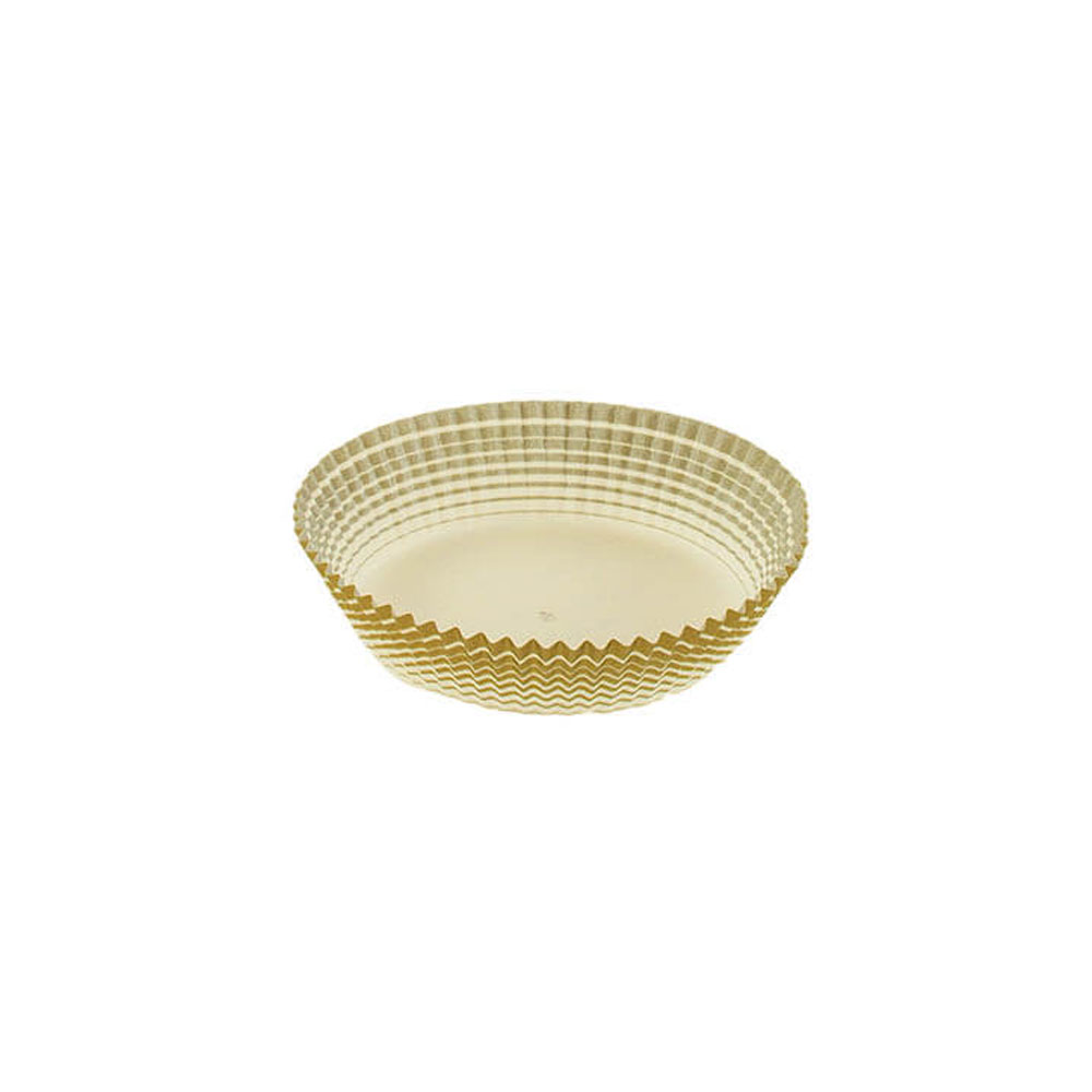 Novacart Round Paper Cup, Gold-Patterned Outside, 2-3/4" Base Diameter, 15/16" High, Case of 2000 