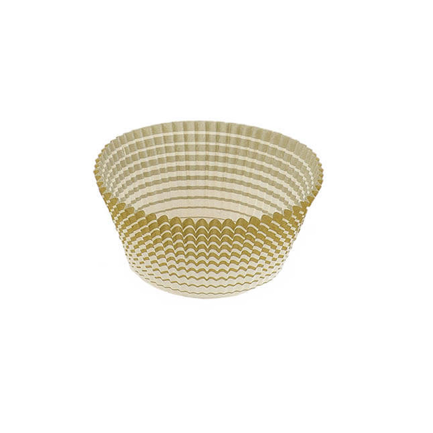 Novacart Round Paper Cup, Gold-Patterned Outside, 2" Base Diameter, 1 3/8" High, Pack of 200