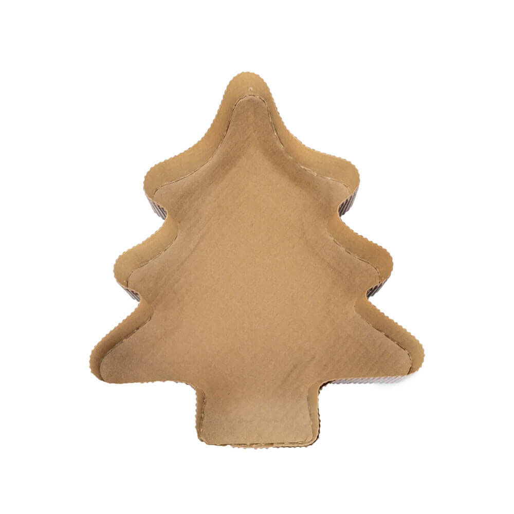 Novacart Small Christmas Tree Paper Dispoable Baking Pan, 6-1/4" x 5-1/2" x 1-3/8" High, Pack of 12