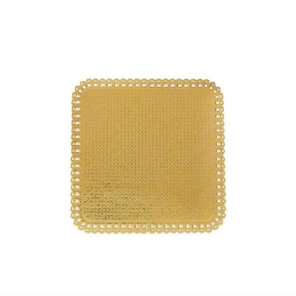 Novacart Square Gold Lace Doily, Single Portion Size, 3-9/16" X 3-9/16" - Pack of 50