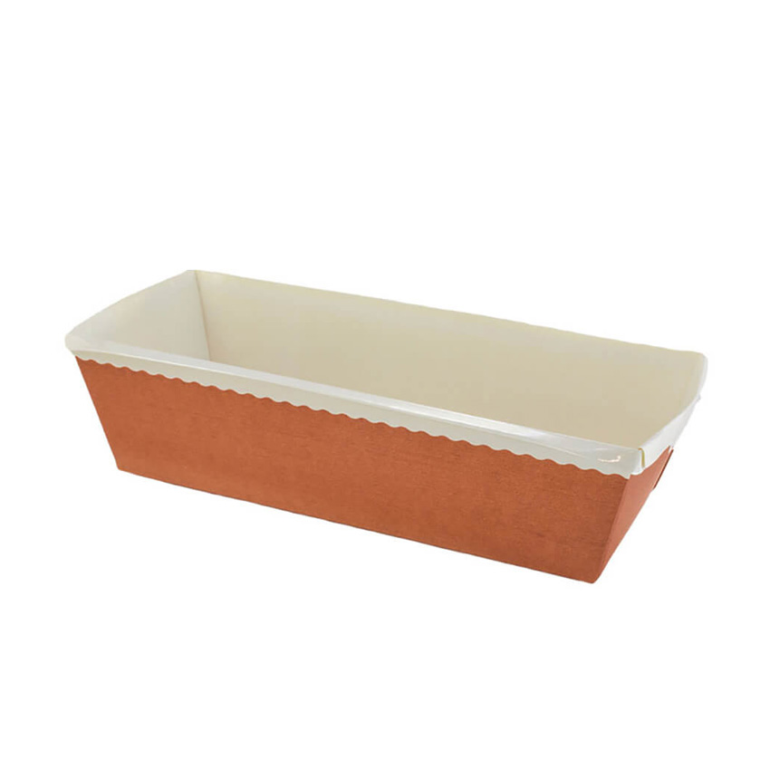 Novacart Terra Disposable Loaf Baking Mold, 6-1/2" x 2-1/2" Bottom x 1-3/4" High - Case of 450