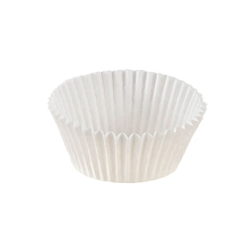 Novacart White Disposable Paper Baking Cup, 1-1/2" Bottom x 1" High - Case of 30000