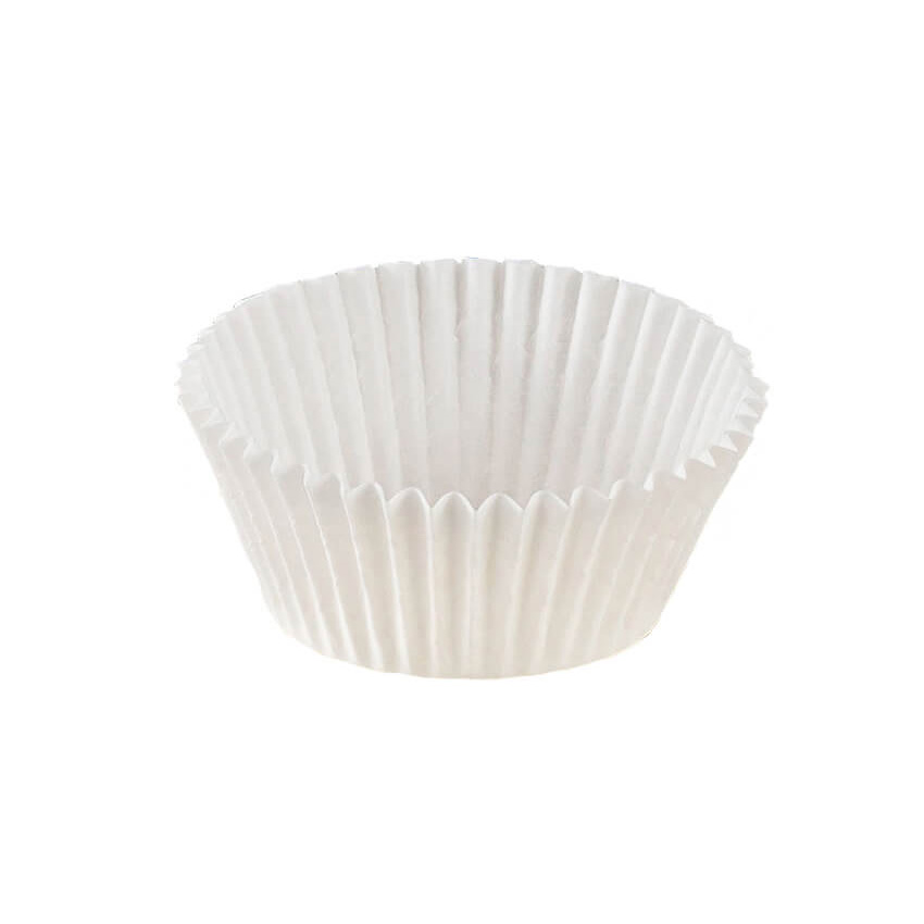 Novacart White Disposable Paper Baking Cup, 1-1/2" Bottom x 1-1/8" High - Case of 28800