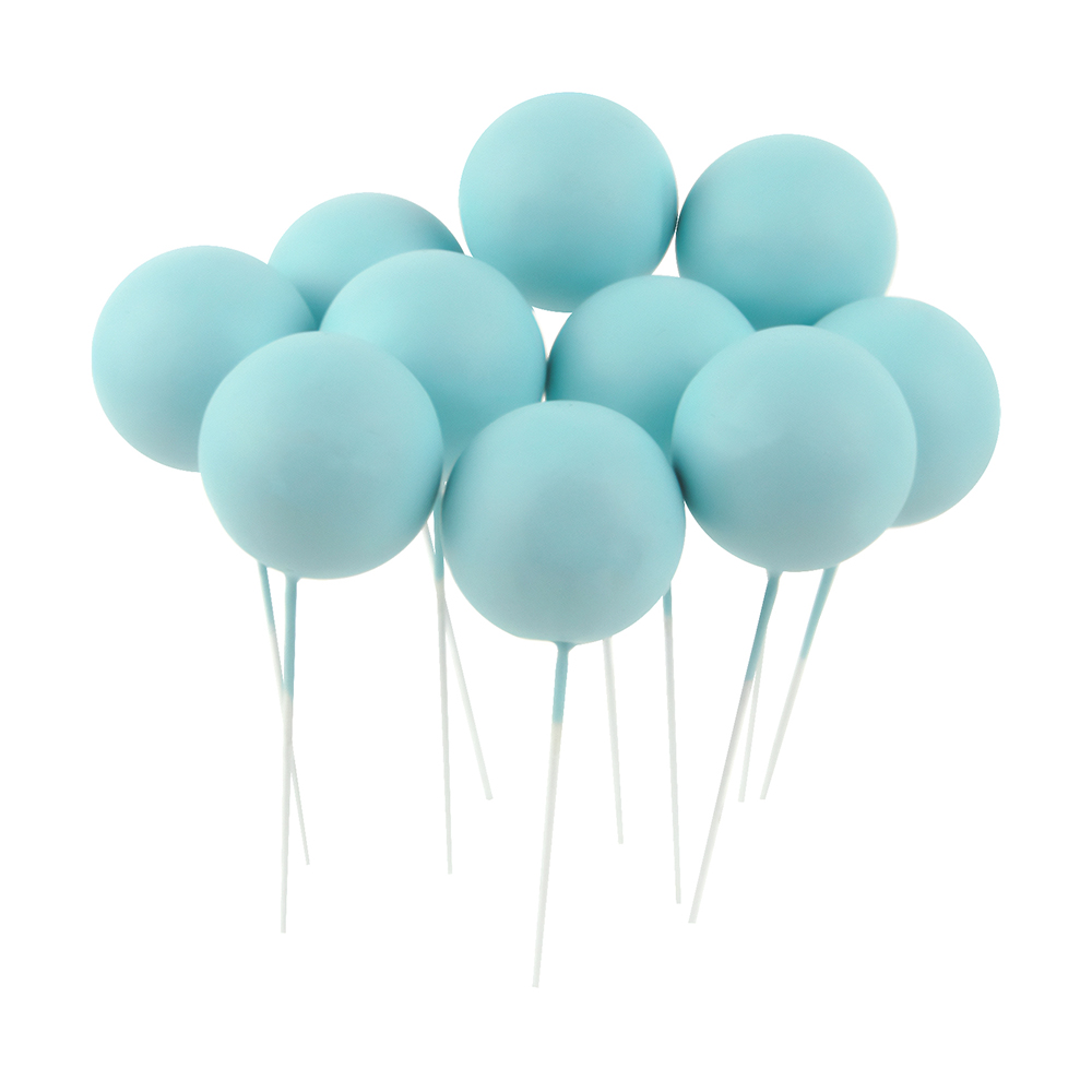 O'Creme 1.2" Light Blue Ball Cake Topper, Pack of 100